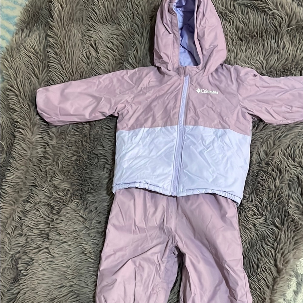 Columbia Pink and White Snowsuit